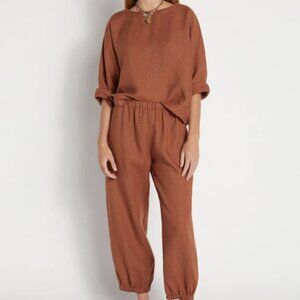 Suzi Kondi Linen Set (top and bottom), Color: Rust, Condition: EUC, Size XS